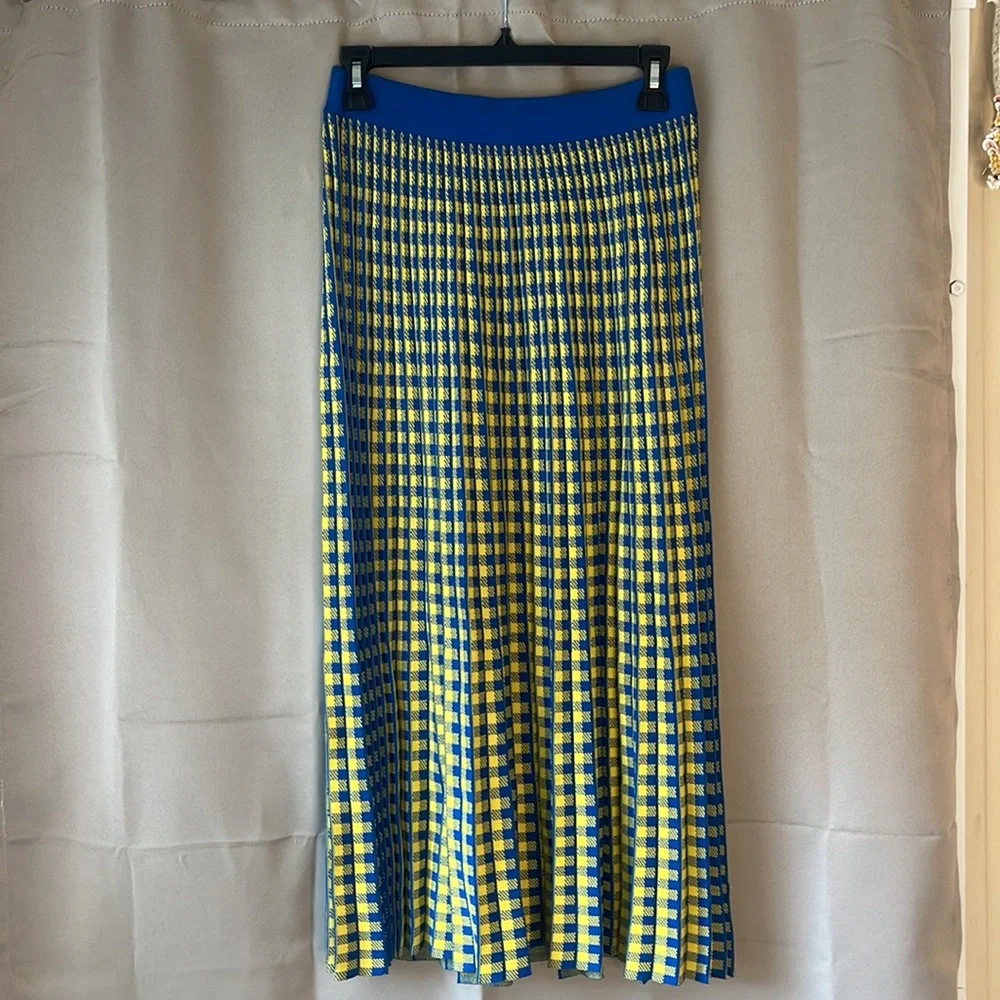 Derek Lam 10 Crosby Pleated Gingham Midi Skirt Set - Picture 6 of 14